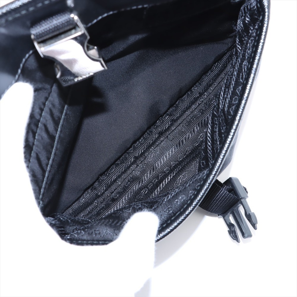 Prada black bag shoulder Tessuto leather nylon - Picture 7 of 8